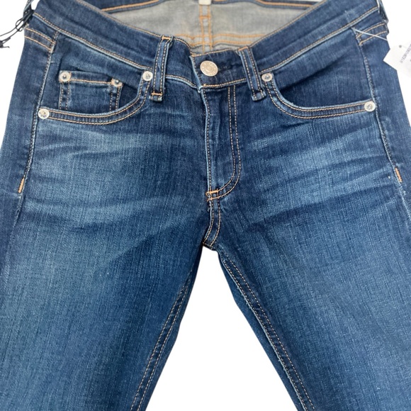 Rag & Bone Orson Skinny Capri Jeans Dark Wash Raw Hem Size 24 NWT - Picture 4 of 16